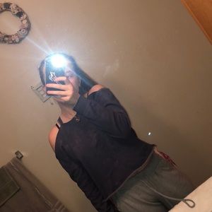 Purple Tie Dye Cold Shoulder Sweater